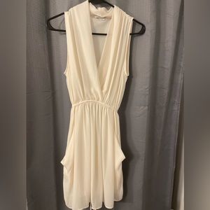 Cowl neck white dress